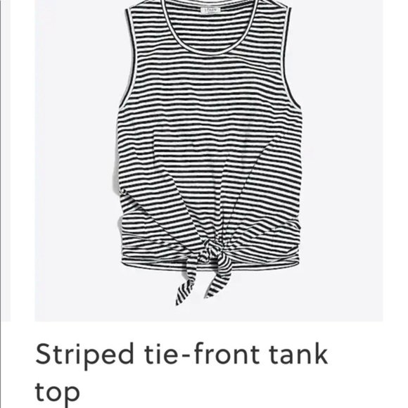 J. Crew Tie Front Striped Tank Top Small - Picture 1 of 5